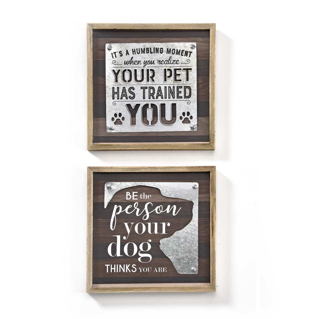 GIFTCRAFT PAWPRINT DESIGN WALL SIGN, 2 ASST