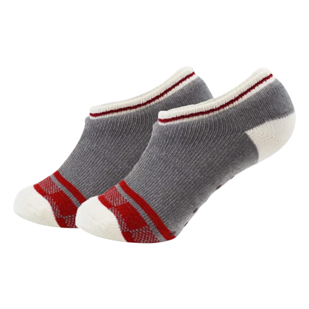 DMB - KODIAK WOMEN'S LOW-CUT CHECK SOCKS SHERPA MED, GRY/BLK