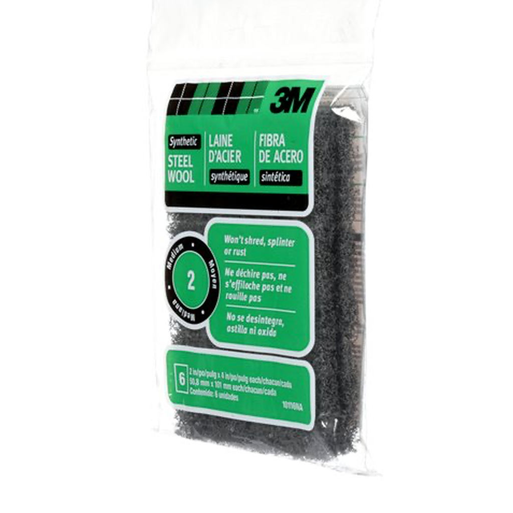 DV - 3M STEEL WOOL PAD #2 MED. BLK 4&quot;L X 2&quot;W