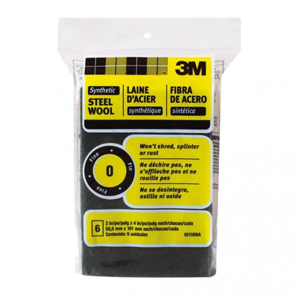 3M STEEL WOOL PAD #0 FINE SYNTH. STL 2"L X 4"W