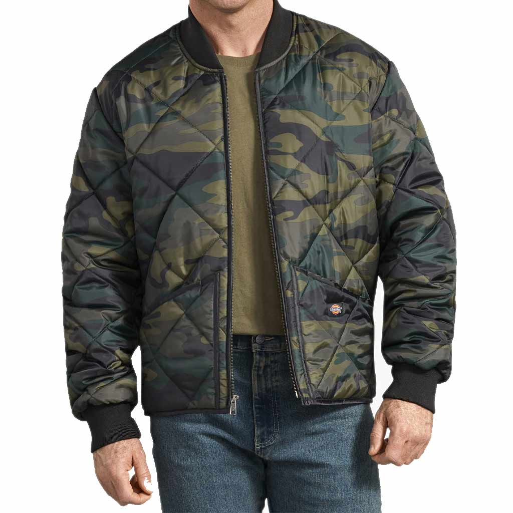 DV - DICKIES MENS DIAMOND QUILTED JACKET CAMO MEDIUM