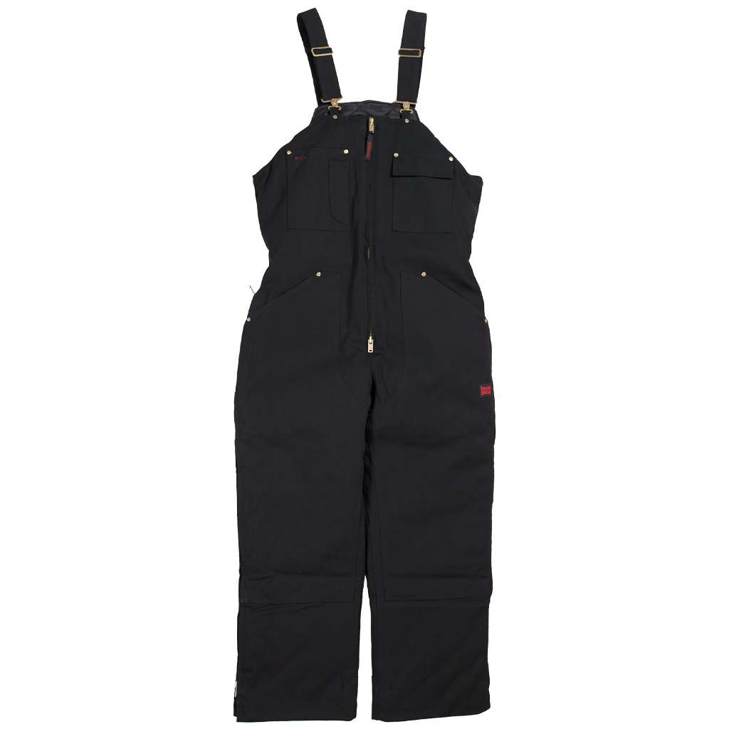 TOUGH DUCK MENS INSULATED DUCK BIB OVERALL BLACK (XL)