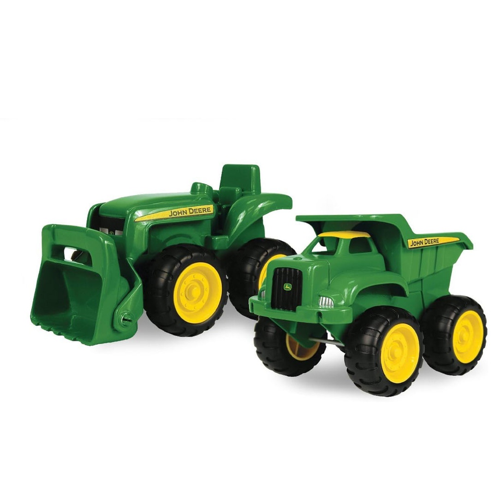DMB - JOHN DEERE 6&quot; DUMP TRUCK &amp; TRACTOR SANDBOX TOY YELLOW (2PK)
