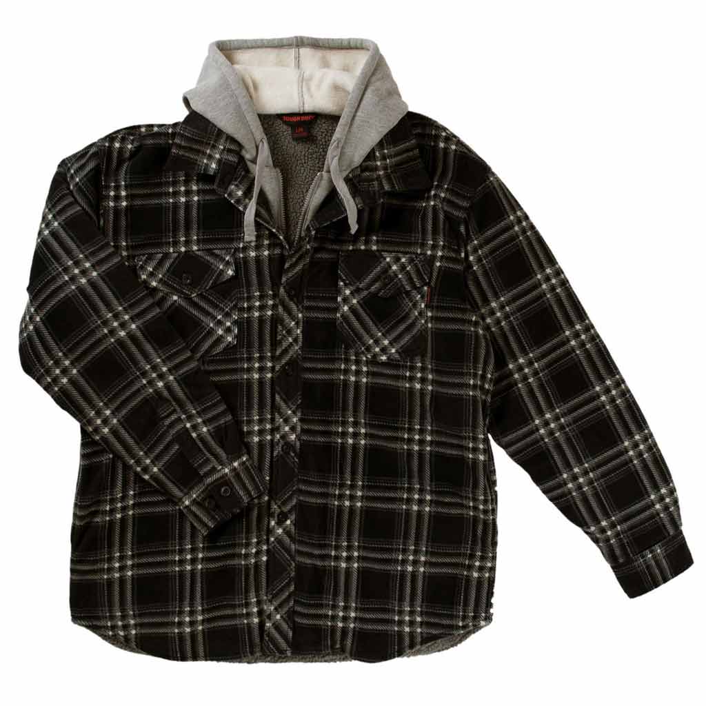 DV - TOUGH DUCK MEN'S BERBER LINED FLEECE CHARCOAL PLAID LRG