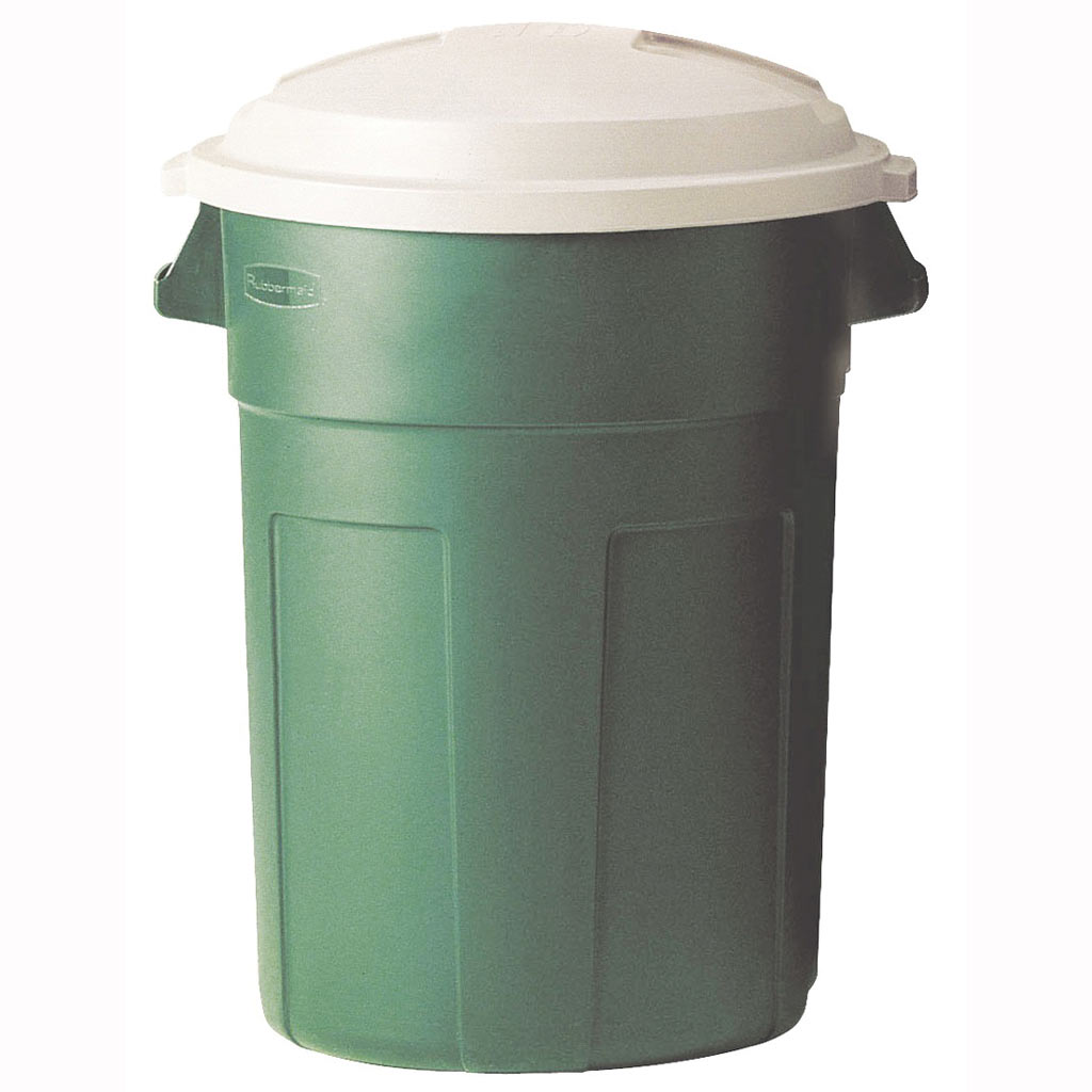 RUBBERMAID GARBAGE CAN W/ SNAP-LOCK LID 121L PLASTIC GREEN (32GAL)
