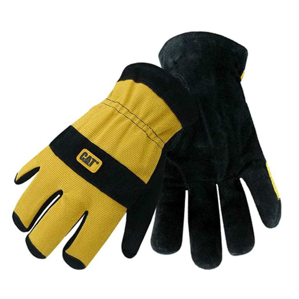 DV - CAT ELASTIC WRIST CUFF GLOVE BLACK/YELLOW LARGE