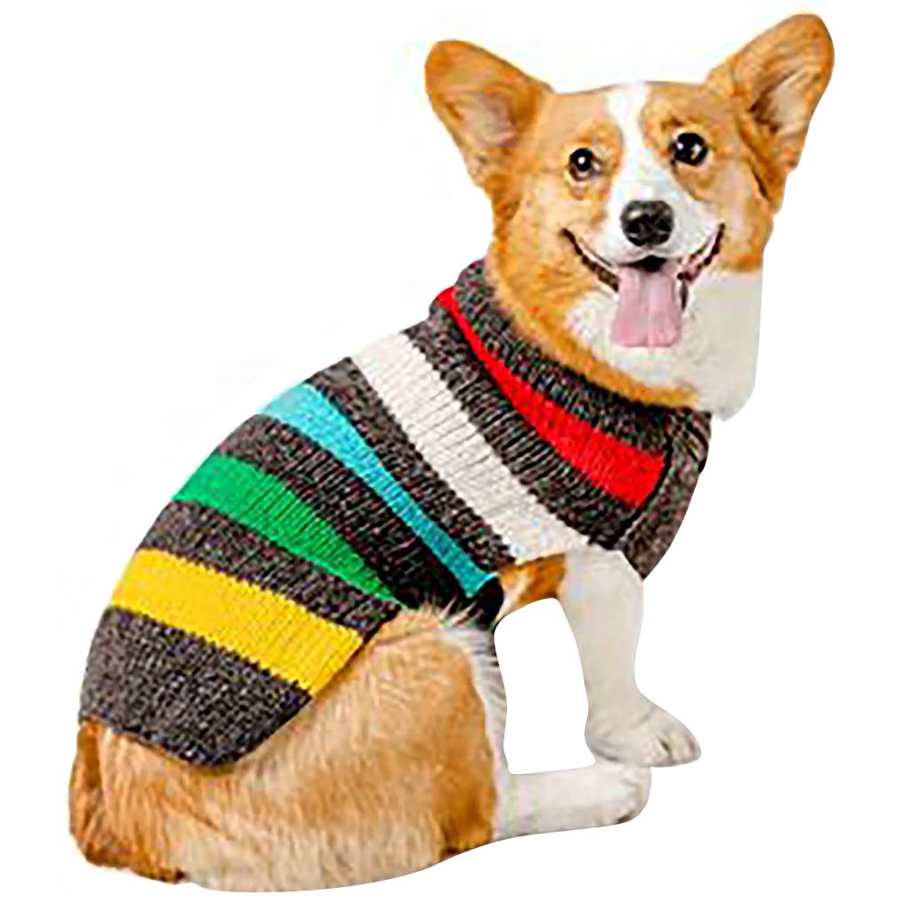 CHILLY DOG KNIT CLASSIC SWEATER- CHARCOAL STRIPE M