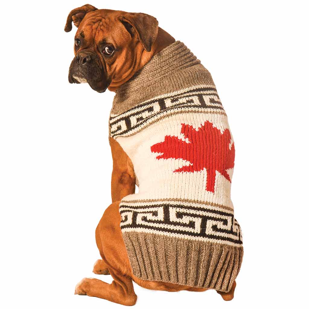 DV - CHILLY DOG KNIT FLAGS SWEATER- MAPLE LEAF L