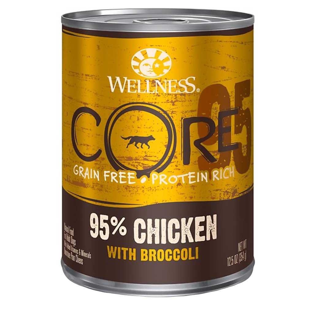 DV - WELLNESS DOG CORE 95% CHICKEN W/BROCCOLI 12.5OZ