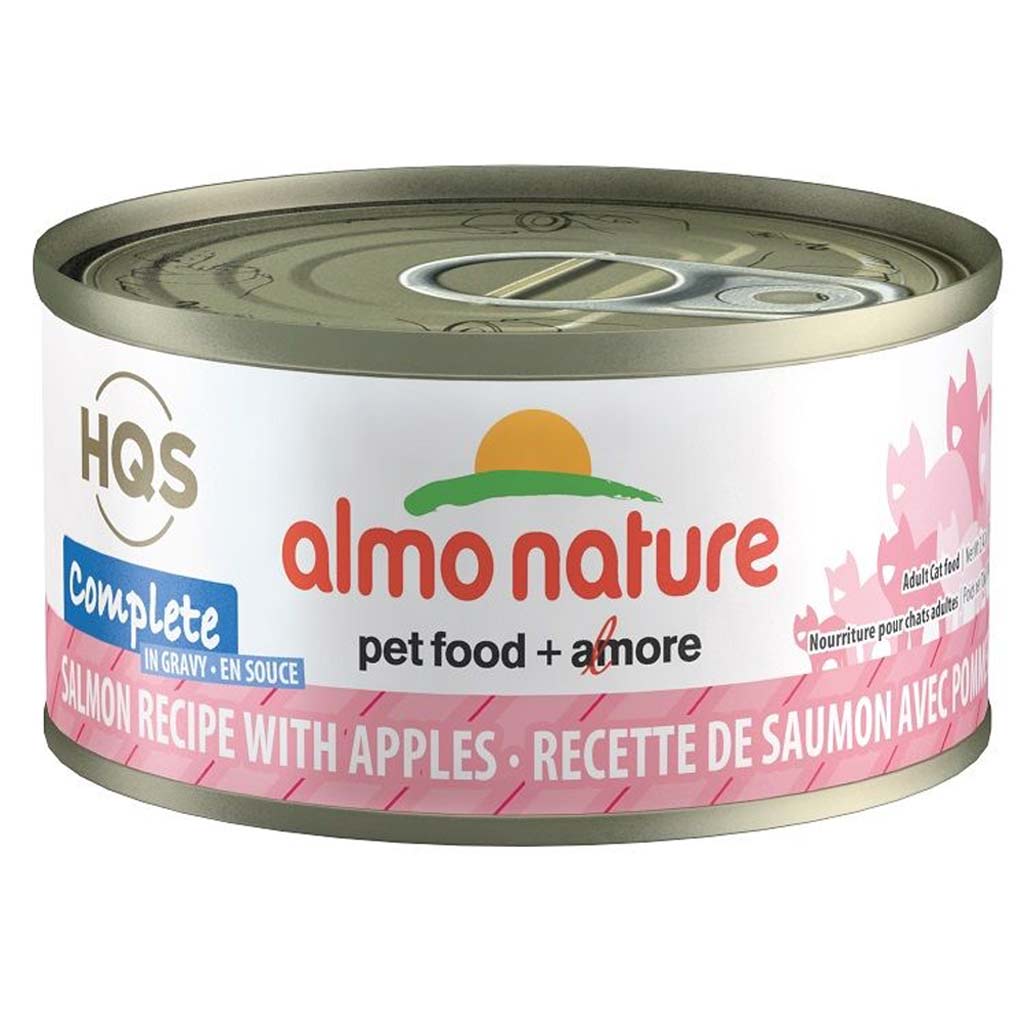 ALMO CAT HQS COMPLETE SALMON W APPLE IN GRAVY CAN 70G