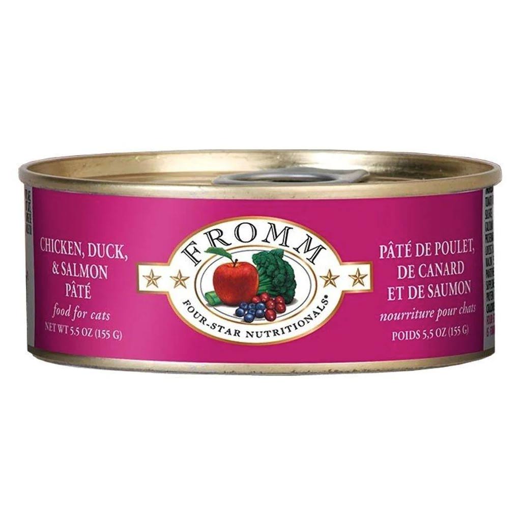 FROMM CAT 4STAR NUTRITIONALS CHICKEN, DUCK &amp; SALMON PATE 5.5OZ