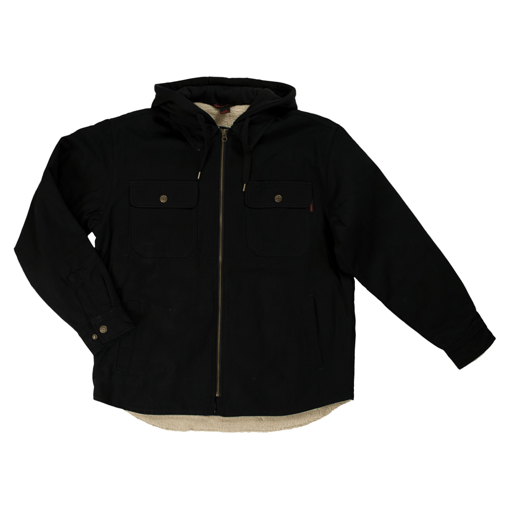 TOUGH DUCK MENS DUCK SHIRT W/SHERPA BLACK (S) 