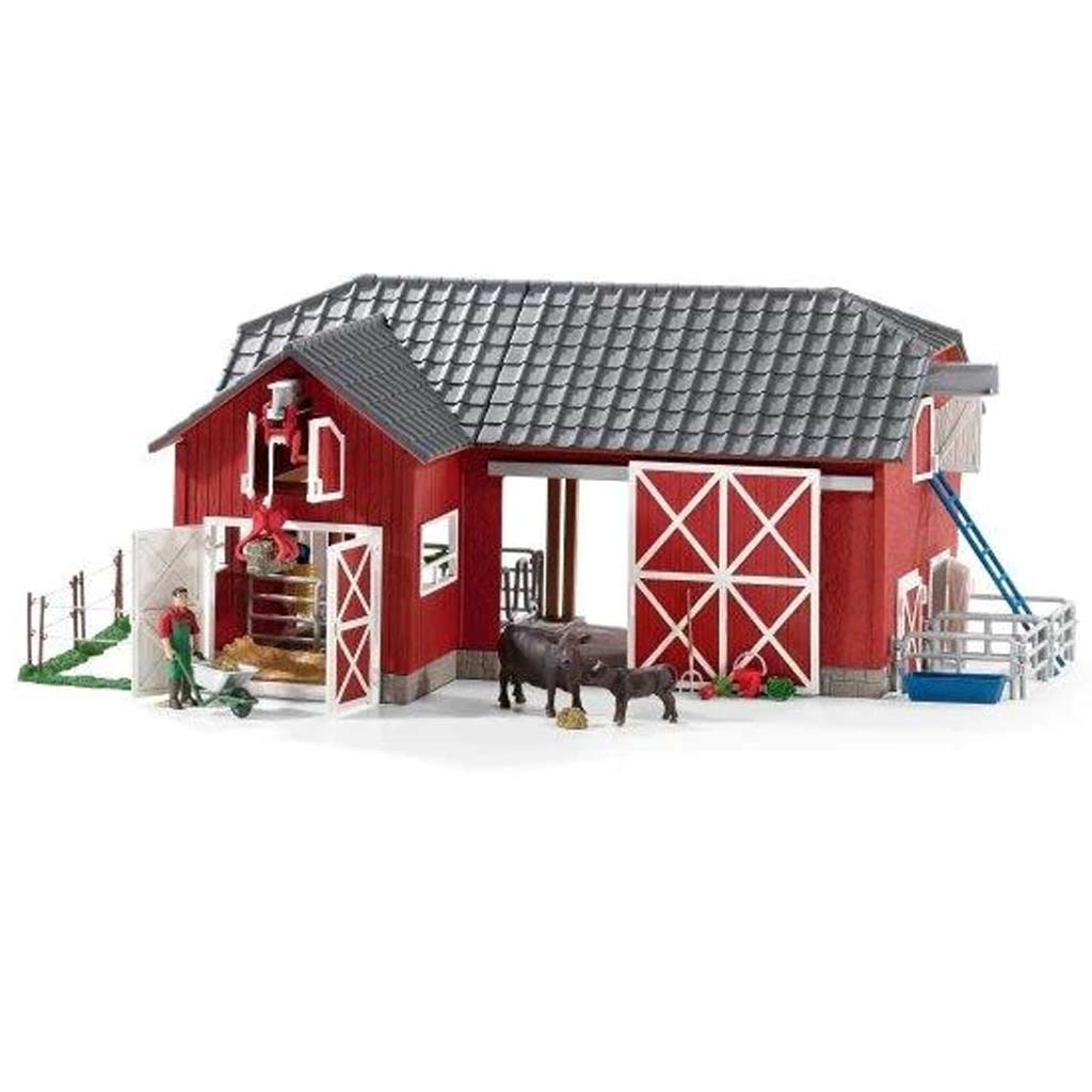 DV - SCHLEICH FW LARGE RED BARN WITH ANIMALS &amp; ACCESSORIES