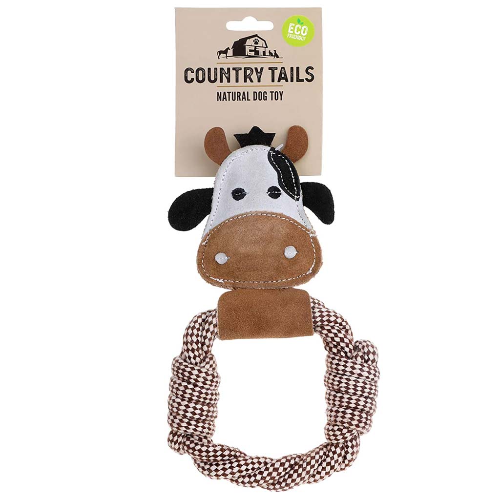 DMB - COUNTRY TAILS PREMIUM DOG CHEW SUEDE COW HEAD ROPE RING