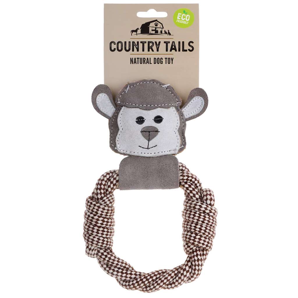 DMB - COUNTRY TAILS PREMIUM DOG CHEW SUEDE SHEEP HEAD ROPE RING