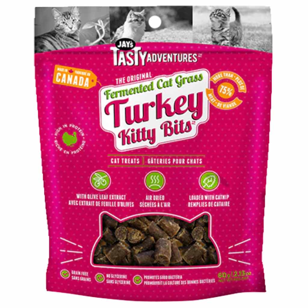 DMB - JAYS TASTY ADVENTURES FERMENTED CAT GRASS TURKEY CAT TREATS 60GM