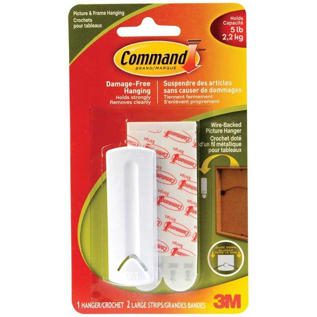 COMMAND 17041C PIC HANGING HOOK 5LB WHITE PLASTIC