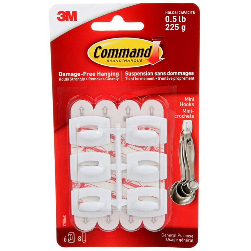 COMMAND 17006C UTILITY HOOK 0.5LB 6-HOOK WHITE