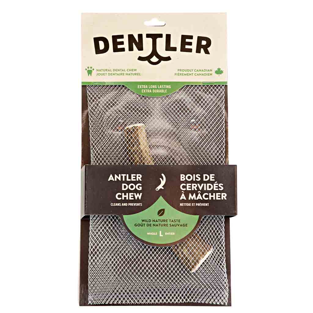DR - DENTLER WHOLE NATURAL ANTLER DOG CHEW LRG