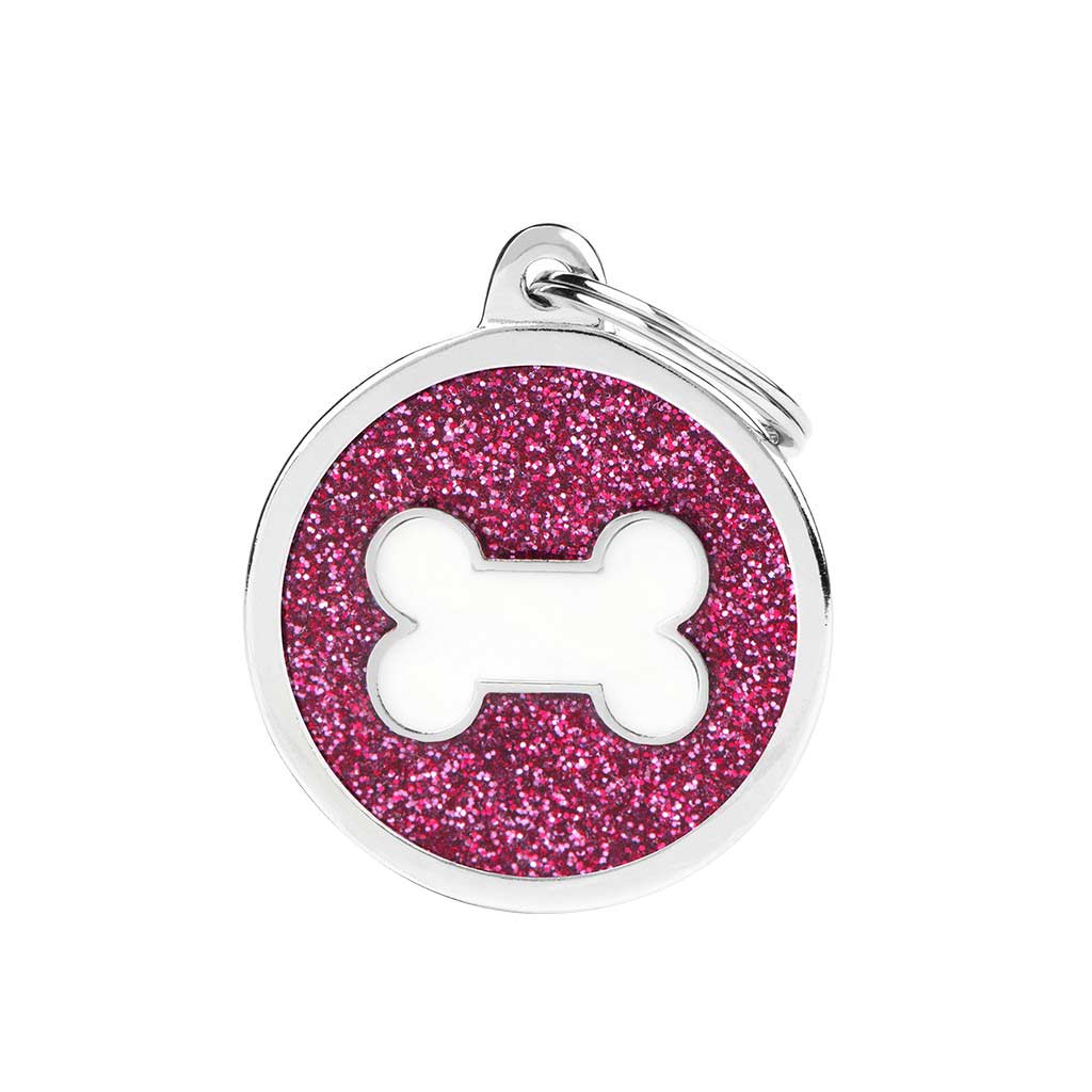 MY FAMILY GLITTER CIRCLE BONE PINK