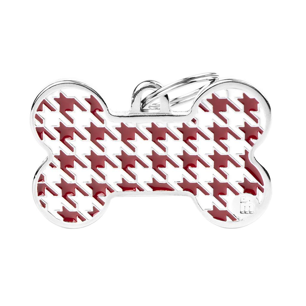 MY FAMILY HOUNDSTOOTH BONE RED XL