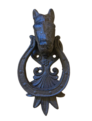 DV - KOPPERS HOME CAST IRON HORSE DOOR KNOCKER 9 X 3 X 18.5CM