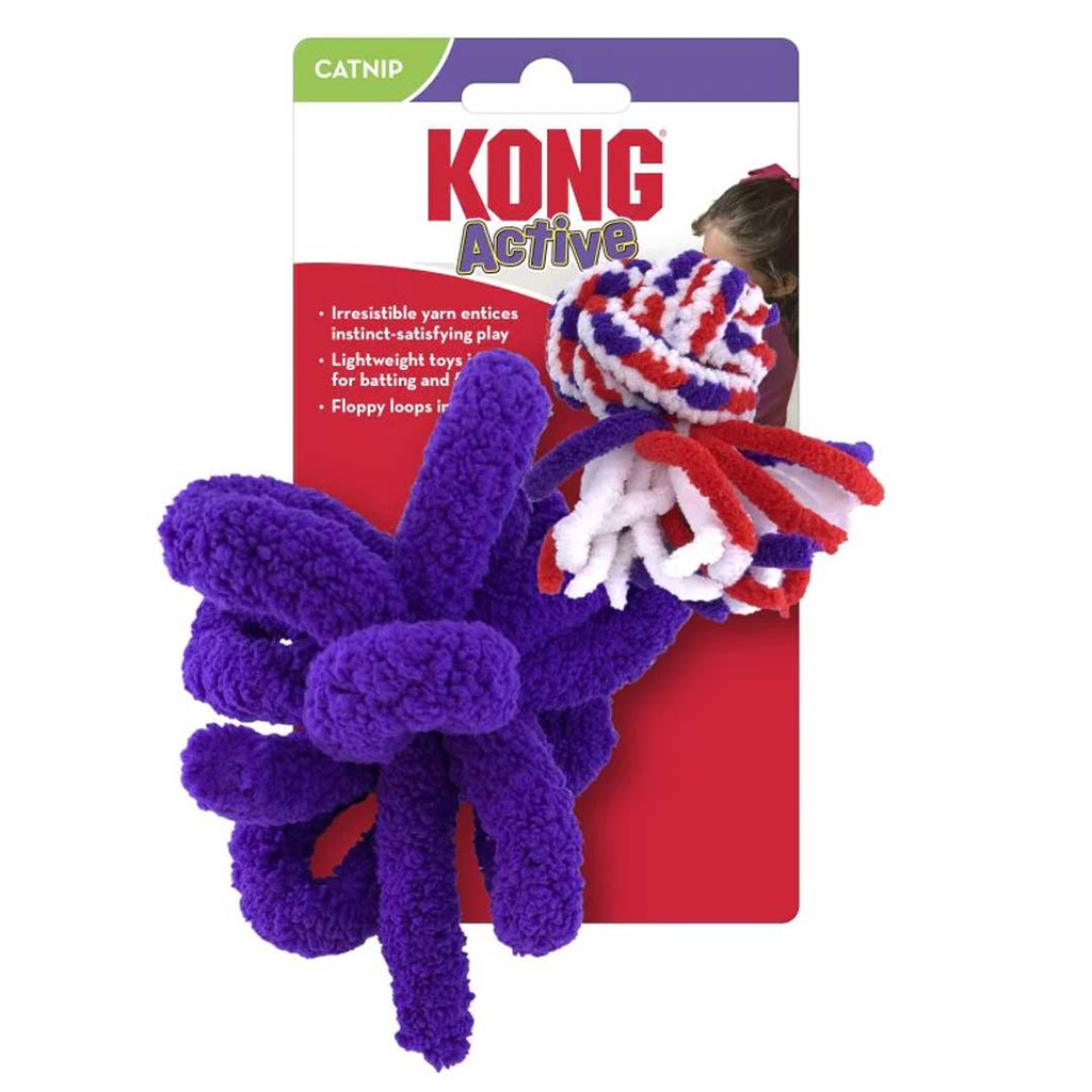 KONG CAT ACTIVE ROPE RED &amp; PURPLE 2 PACK