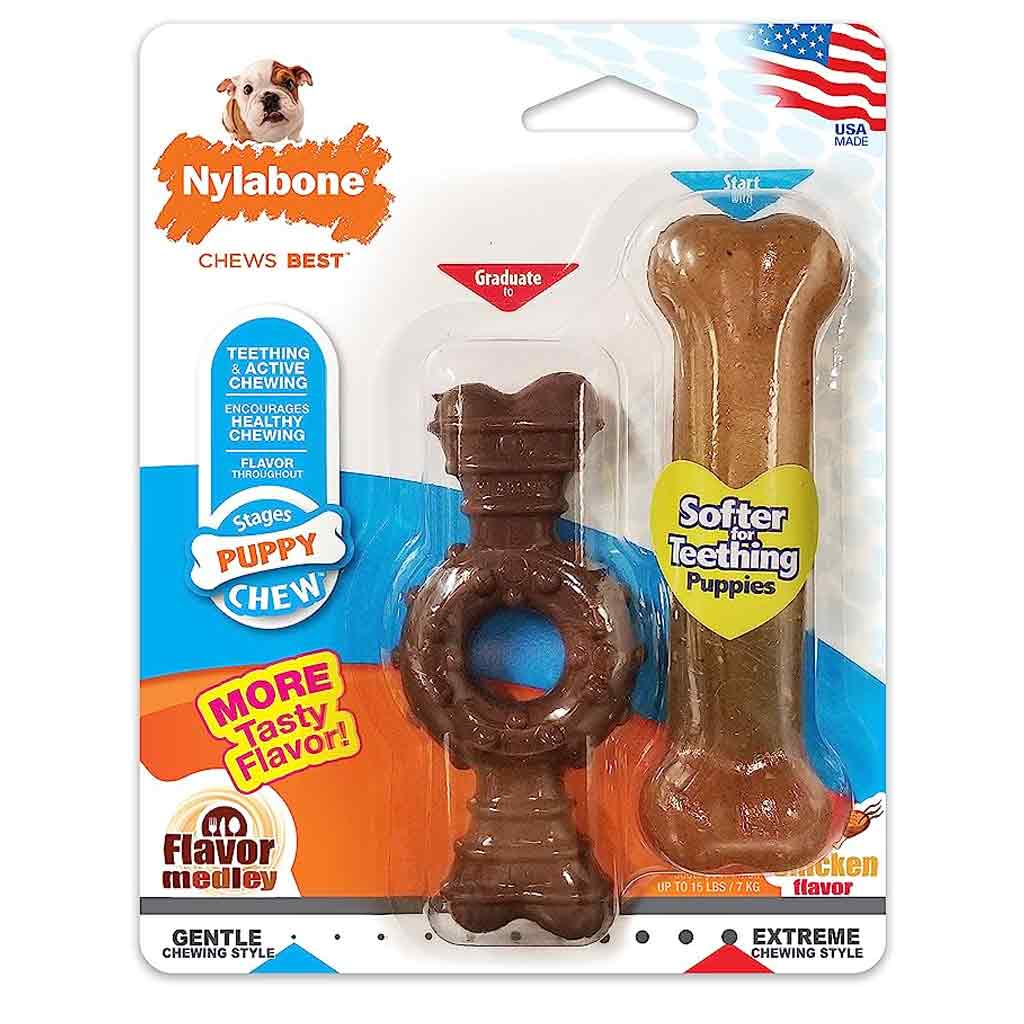 NYLABONE 2-PK RING BONE/PUPPY CHEW PETITE