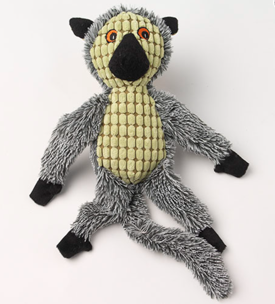 PETRAGEOUS HANGRAGEOUS LEO THE LEMUR GRAY/LIME 17"