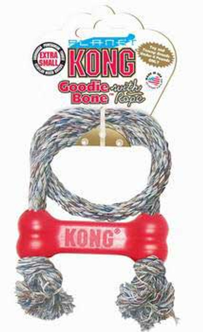 KONG PUPPY GOODIE BONE W/ROPE X-SMALL