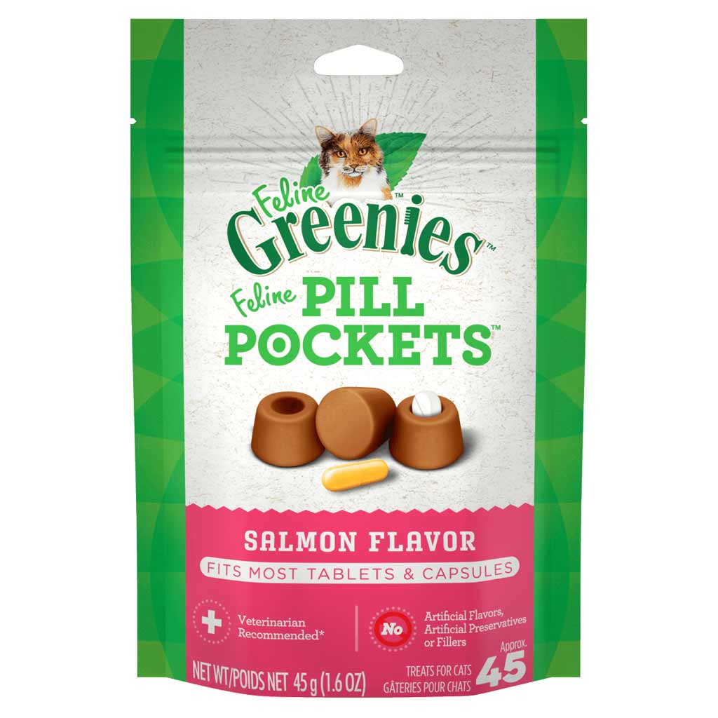 GREENIES FELINE PILL POCKET SALMON 1.6OZ