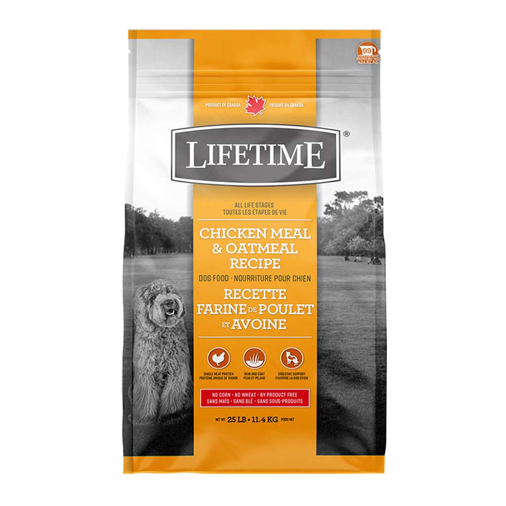 LIFETIME DOG ALL LIFE STAGES CHICKEN &amp; OATMEAL 25LB