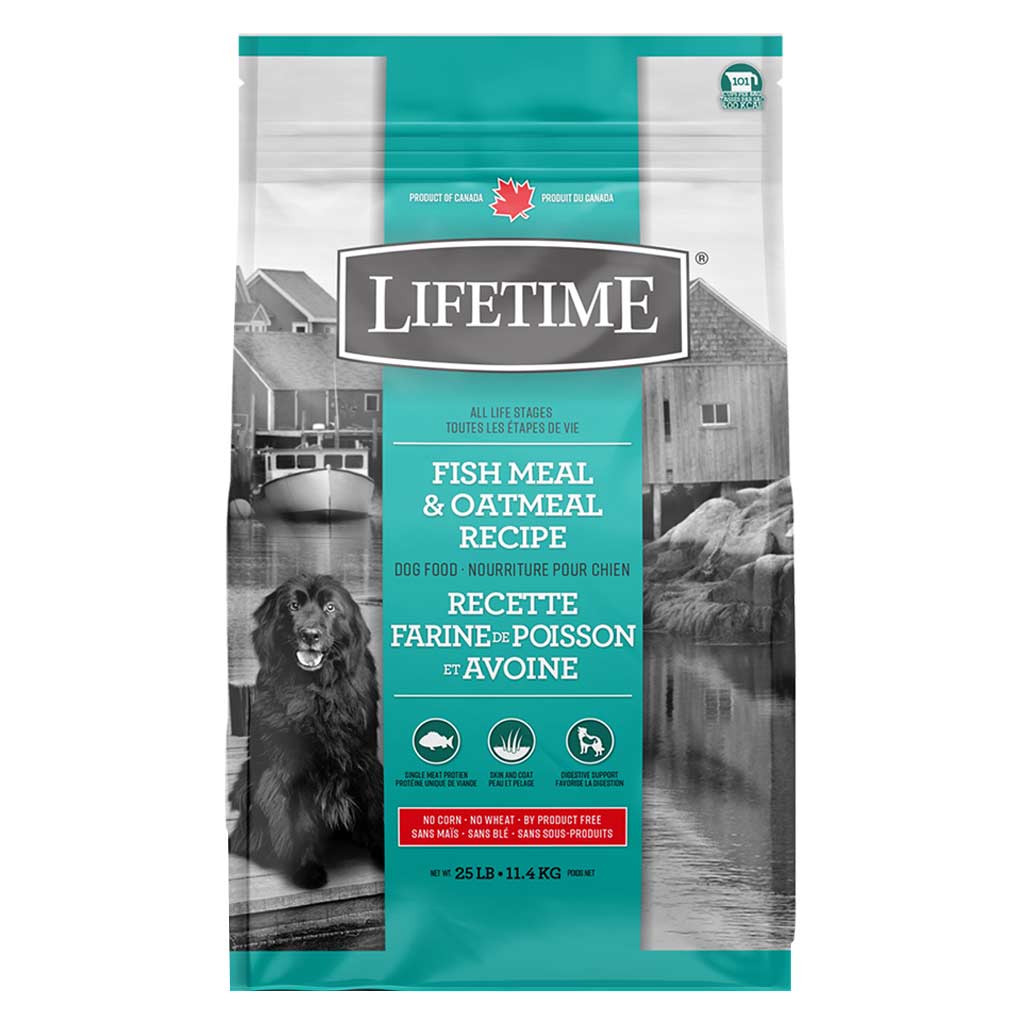 LIFETIME DOG ALL LIFE STAGES FISH &amp; OATMEAL 25LB