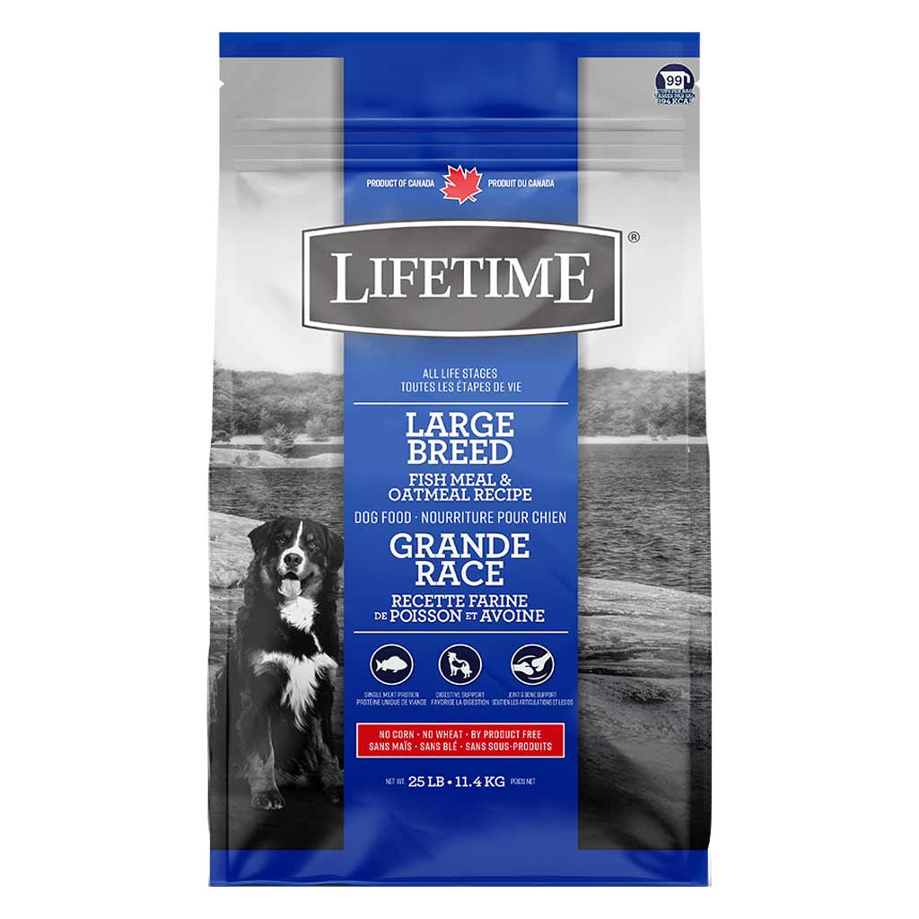 LIFETIME DOG ALL LIFE STAGES LARGE BREED FISH &amp; OATMEAL 25LB