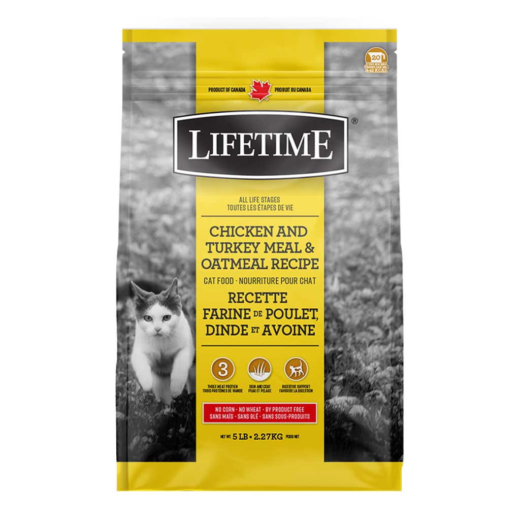 LIFETIME CAT ALL LIFE STAGES CHICKEN TURKEY &amp; OATMEAL 5LB