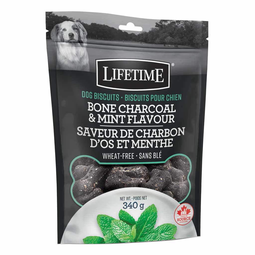 LIFETIME DOG CHARCOAL MINT FLAVOUR BISCUITS 340G
