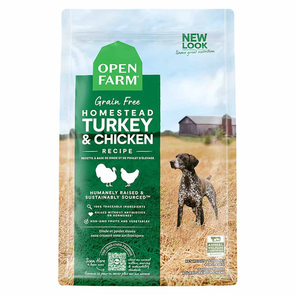 OPEN FARM DOG HOMESTEAD TURKEY &amp; CHICKEN 4LB