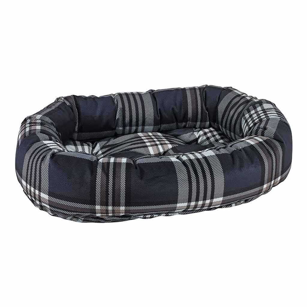 BOWSERS DONUT BED GREYSTONE TARTAN LRG