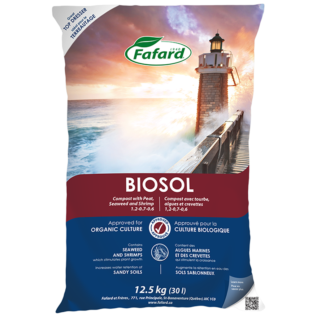 FAFARD BIOSOL COMPOST W PEAT, SEAWEED &amp; SHRIMP 30L