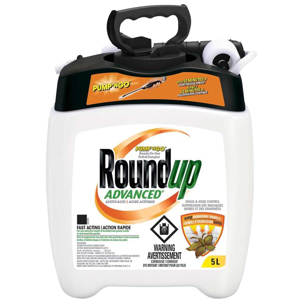 ROUNDUP ADVANCED GRASS &amp; WEED CONTROL RTU W/ PUMP N GO 5L