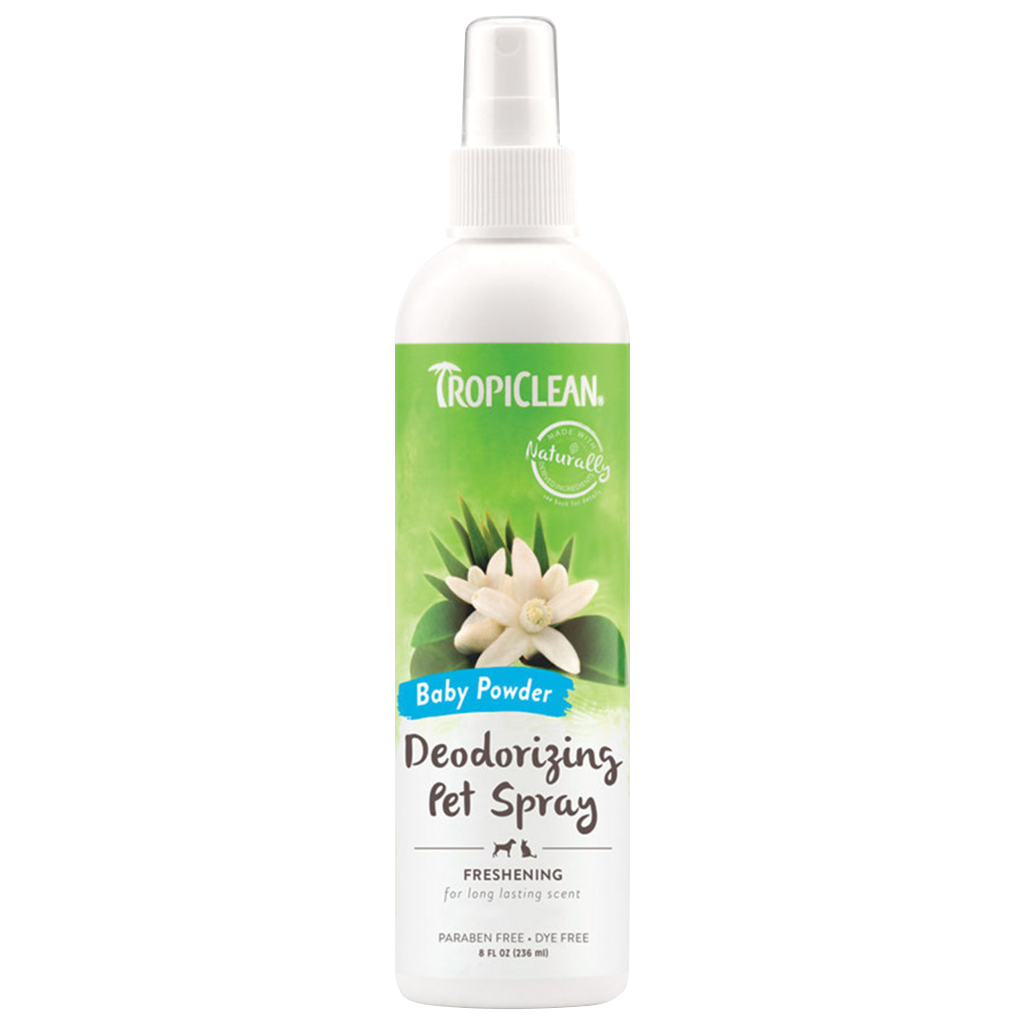TROPICLEAN BABY POWDER DEODORIZING PET SPRAY 8OZ