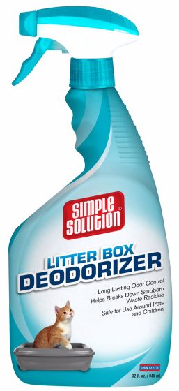 SIMPLE SOLUTION CAT LITTER BOX DEODORIZER SPRAY 32OZ