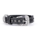 MY FAMILY EL PASO COLLAR LEATHER BLK LRG 42-50CM