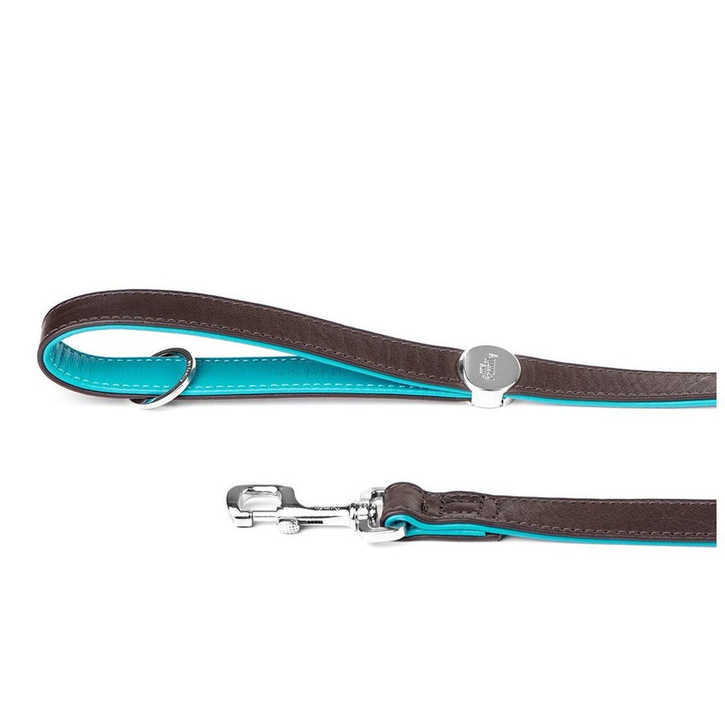 DMB - MY FAMILY HERMITAGE LEASH LEATHER BRN &amp; TURQ L