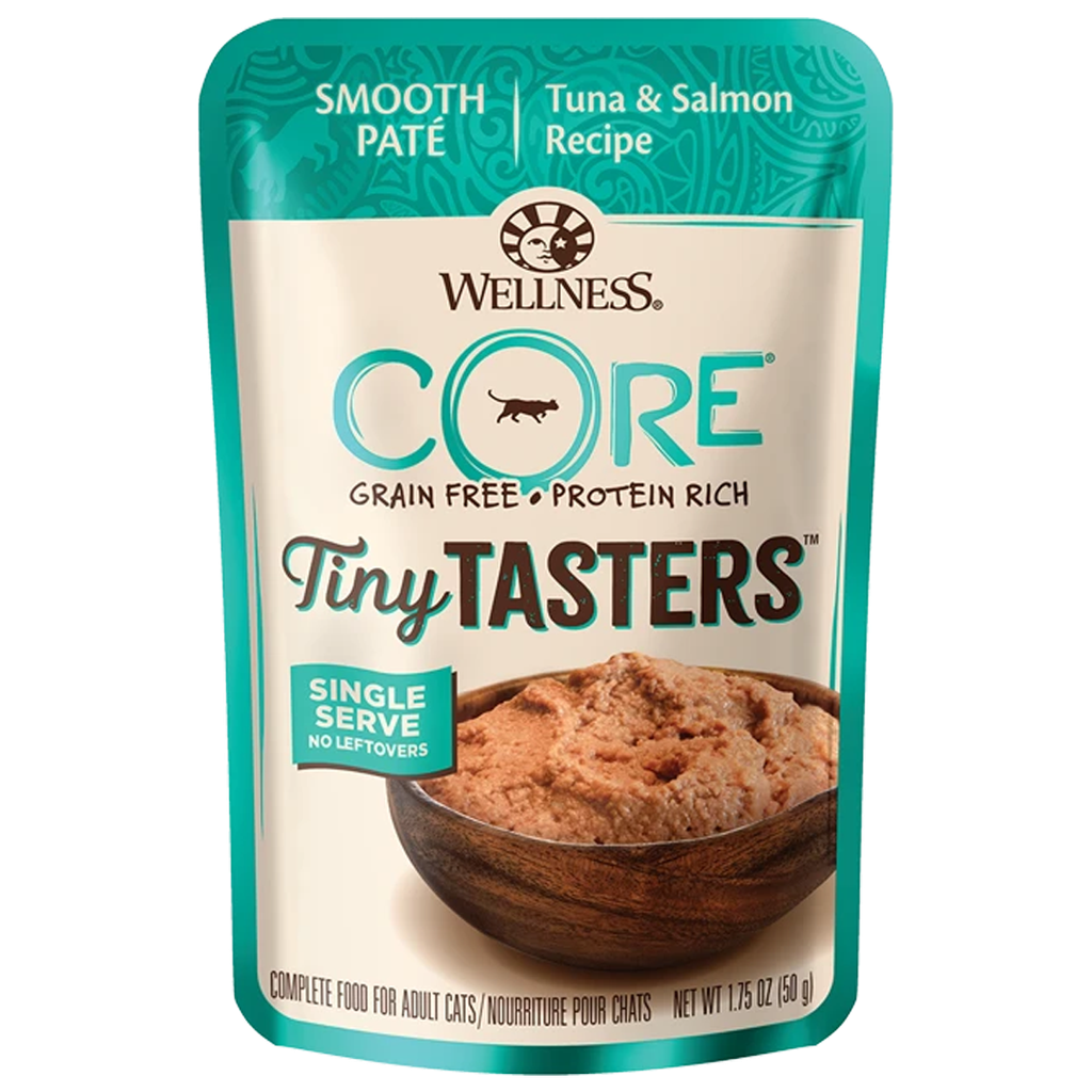 WELLNESS CORE TINY TASTERS TUNA &amp; SALMON 50G (1.75OZ)