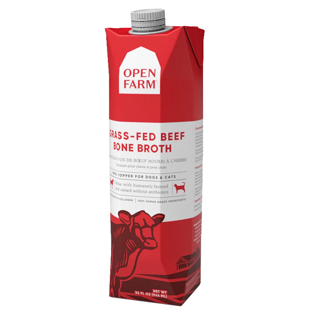 OPEN FARM GRASS-FED BEEF BONE BROTH FOR DOGS &amp; CATS 32OZ
