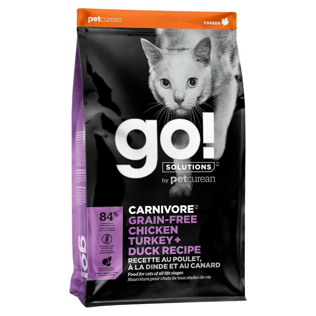 GO CAT CARNIVORE GRAIN FREE CHICKEN, TURKEY, & DUCK 3LB