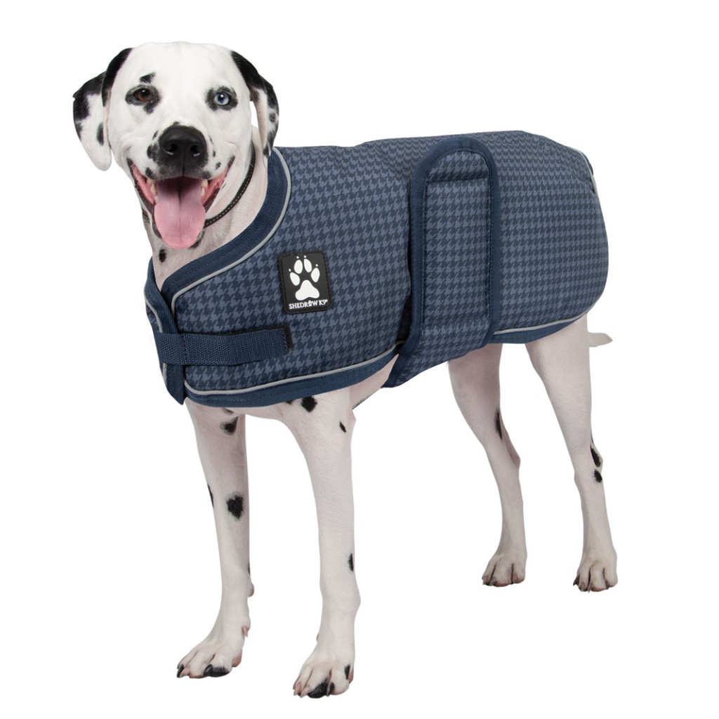 SHEDROW K9 EXPEDITION DOG COAT DRESS BLUE HOUNDSTOOTH L