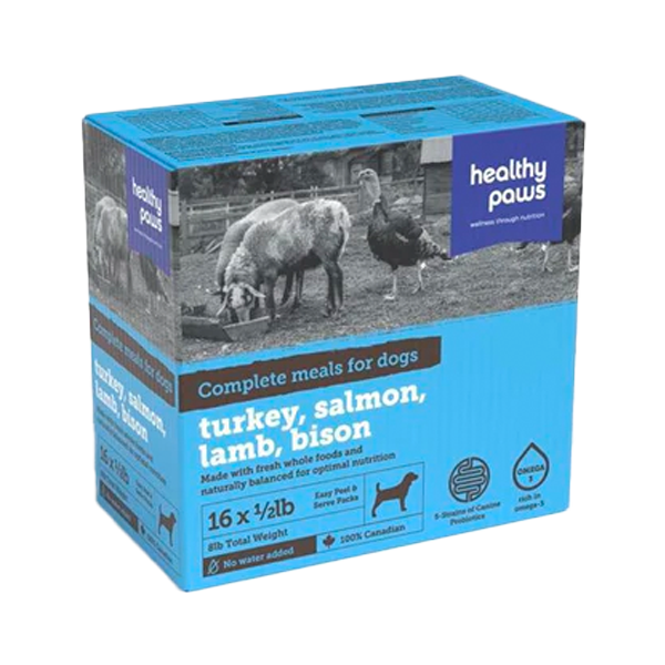 HEALTHY PAWS DOG BIG BOX DINNER VARIETY PK TURKEY, SALMON, LAMB 16 X 1LB