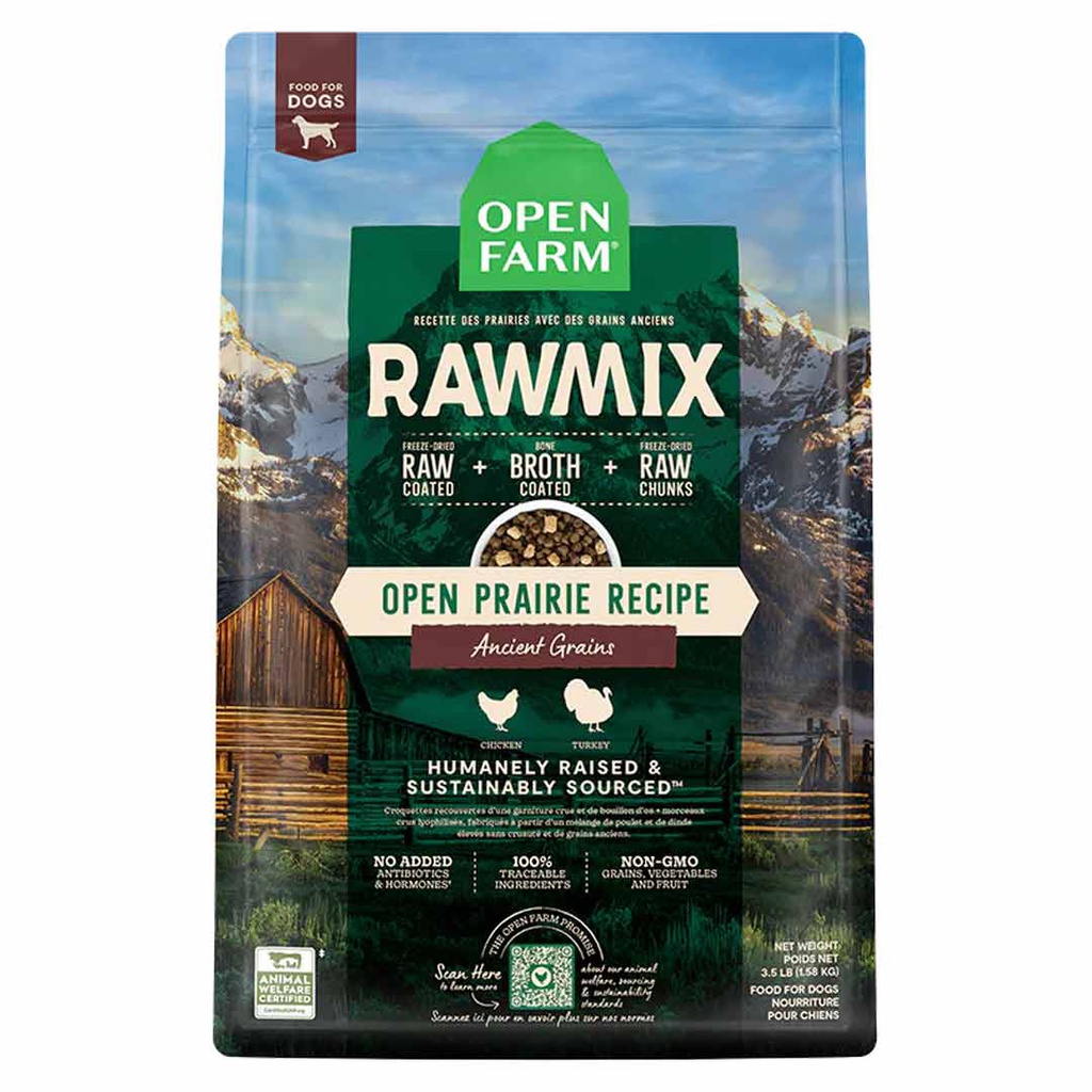 OPEN FARM DOG RAWMIX ANCIENT GRAIN OPEN PRAIRIE RECIPE 3.5LB